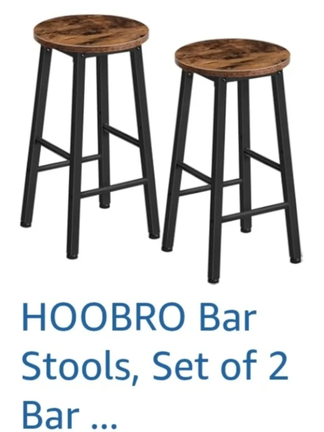 A SET OF 2 HOOBRO Rustic Brown Bar Stool New image indicator(3)