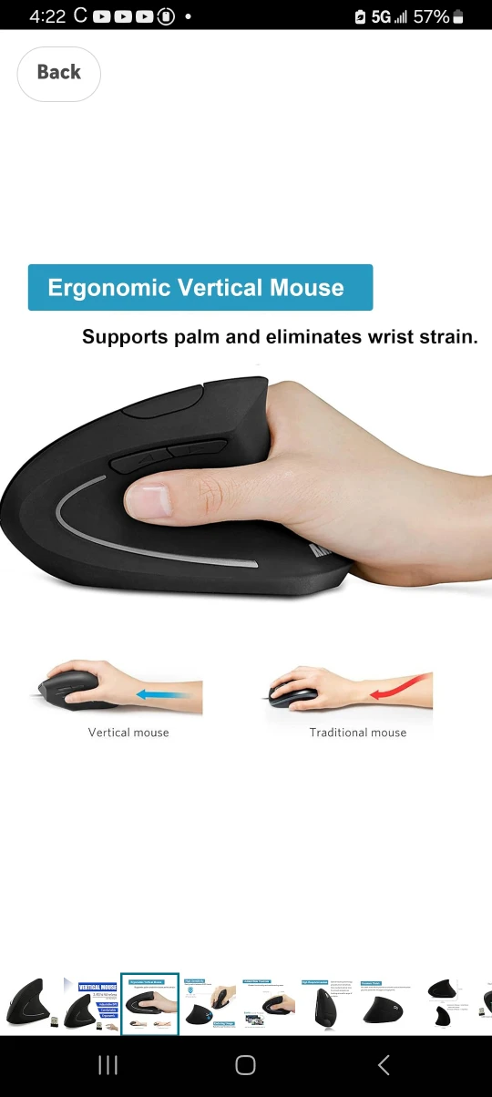 2.4Ghz Wireless Vertical Mouse - Ergonomic Design - photo 2