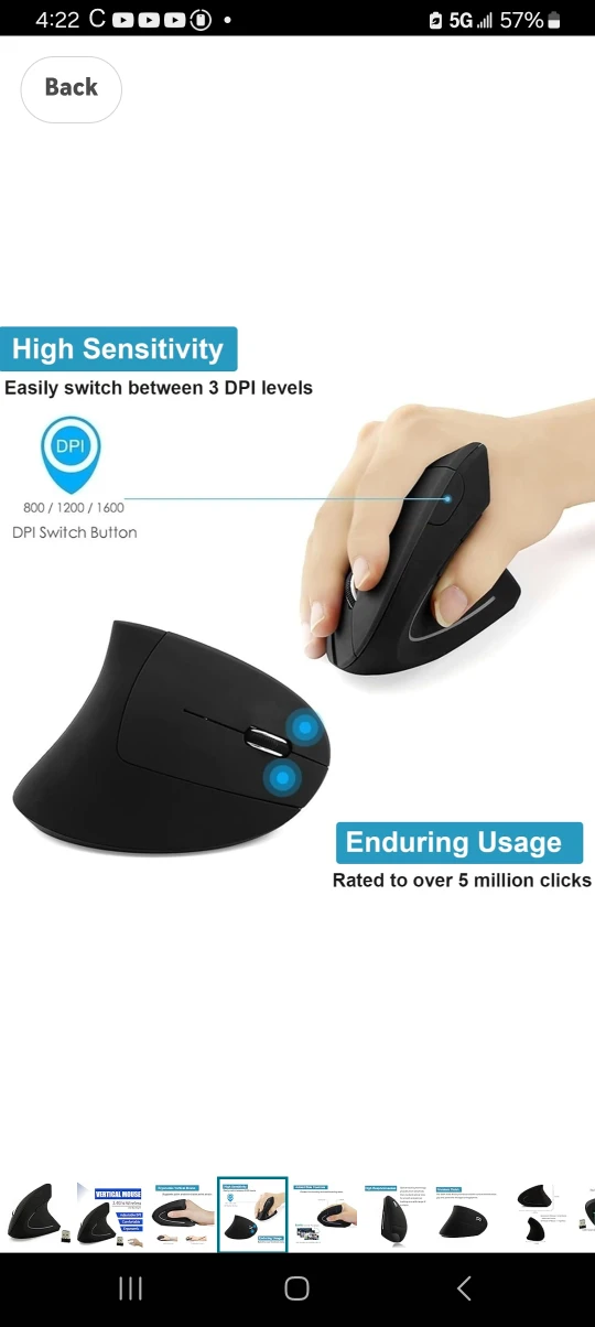 2.4Ghz Wireless Vertical Mouse - Ergonomic Design - photo 3