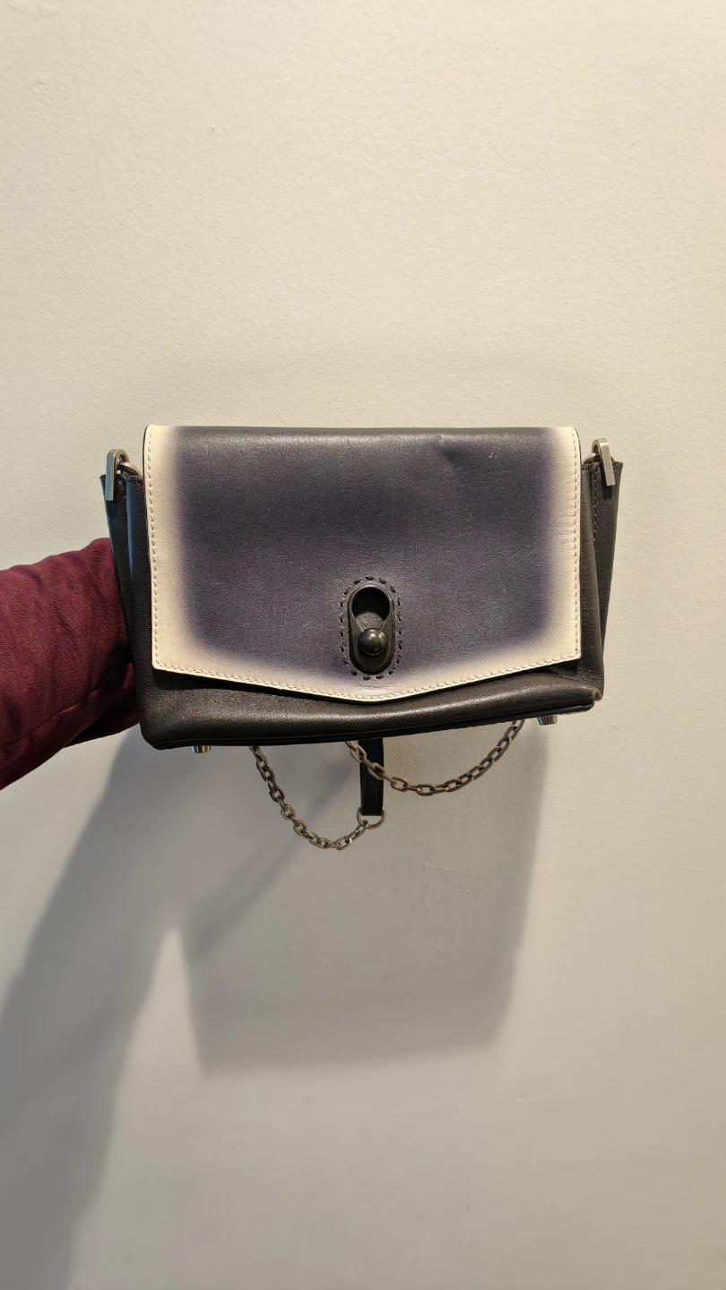 Black & White Leather Shoulder Bag - photo 2