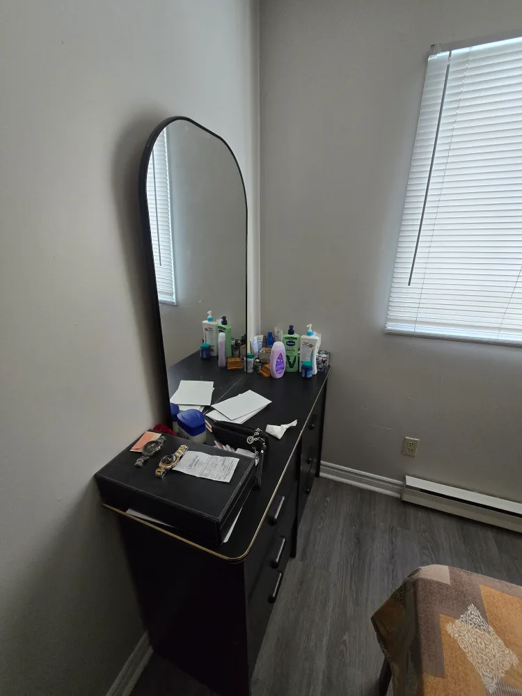 Black Vanity with Mirror