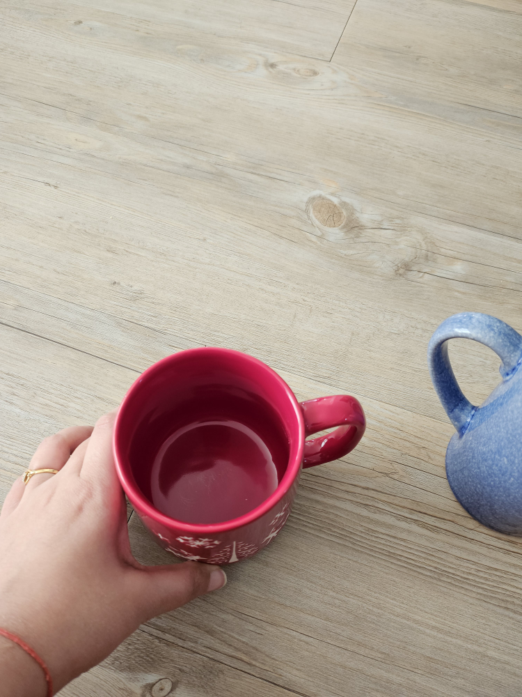 Red Holiday Mug with Reindeer Design - photo 3