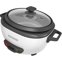 Black+Decker 3-Cup Rice Cooker - White