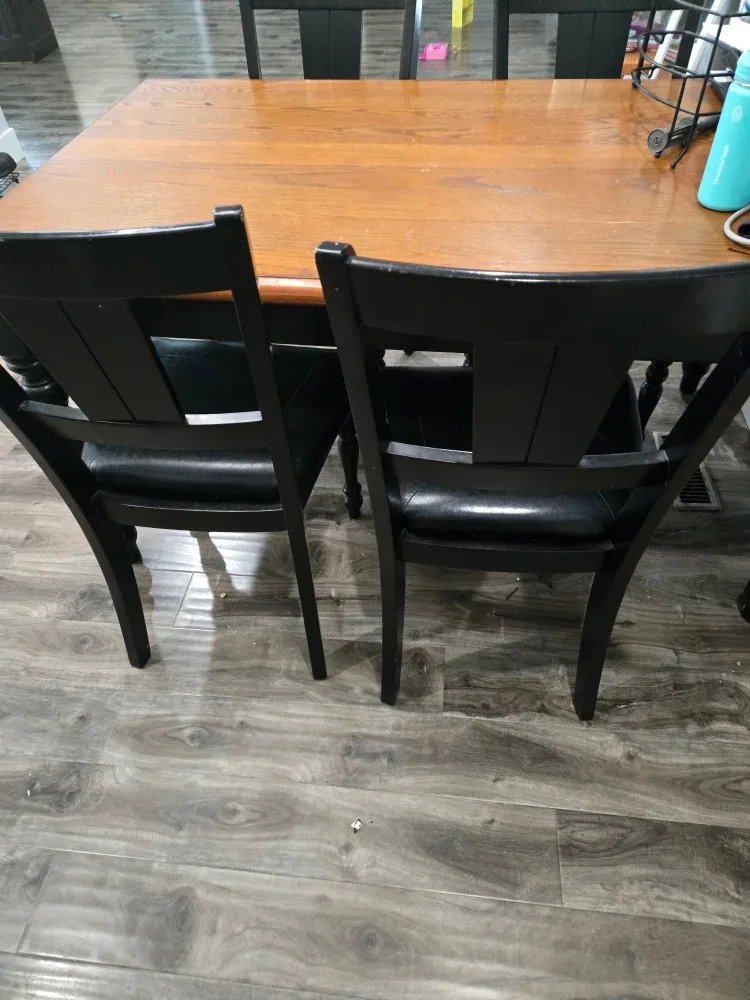 Wood Dining Table with 4 Chairs