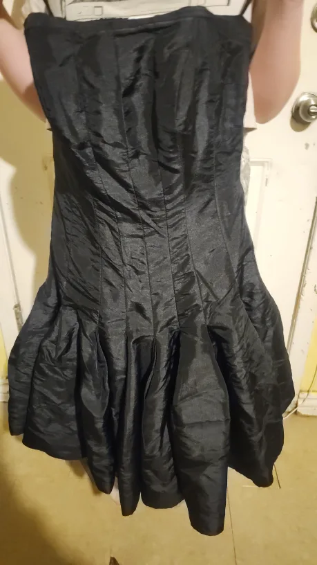 Black Dress with Red Ribbon