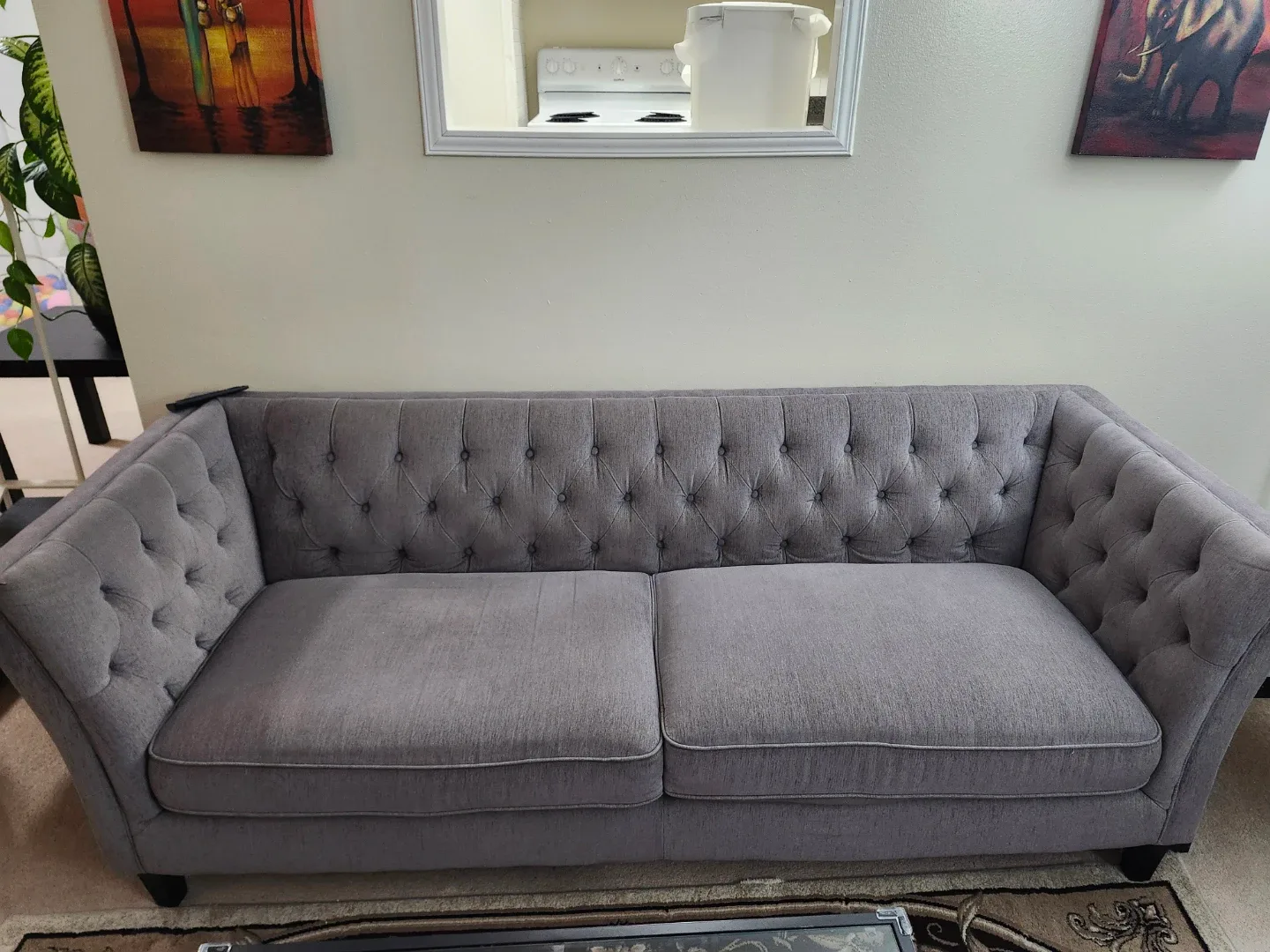Grey Tufted Sofa 2 image indicator(2)