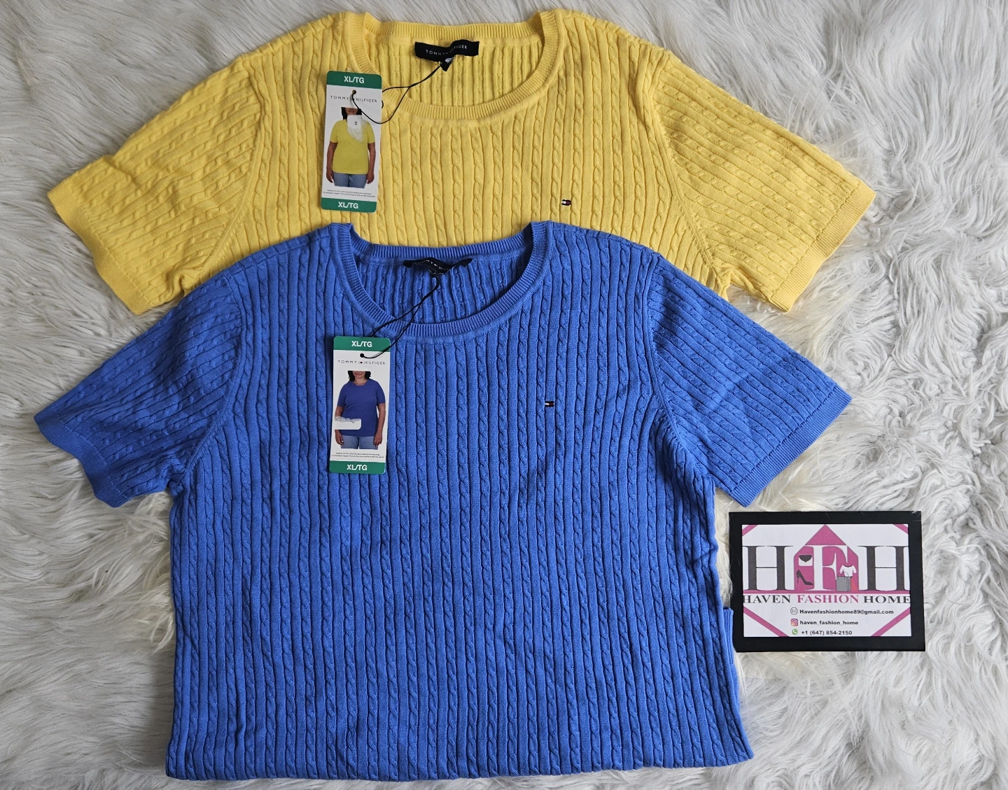 Tommy Hilfiger Blue Cable Knit Tee - XL/TG - photo 2