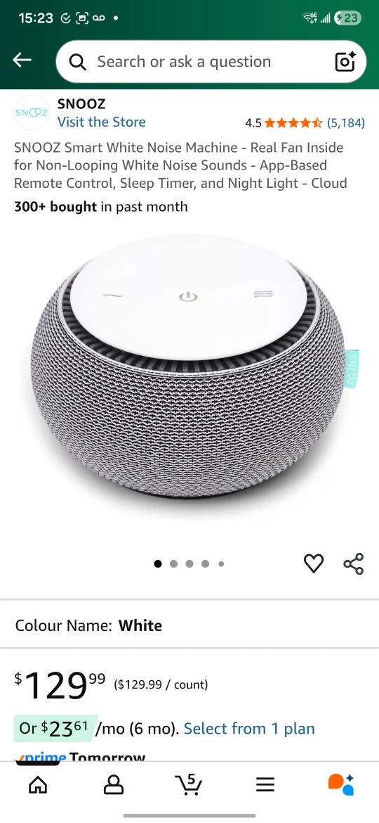 SNOOZ White Noise Machine - Cloud (black) - photo 3