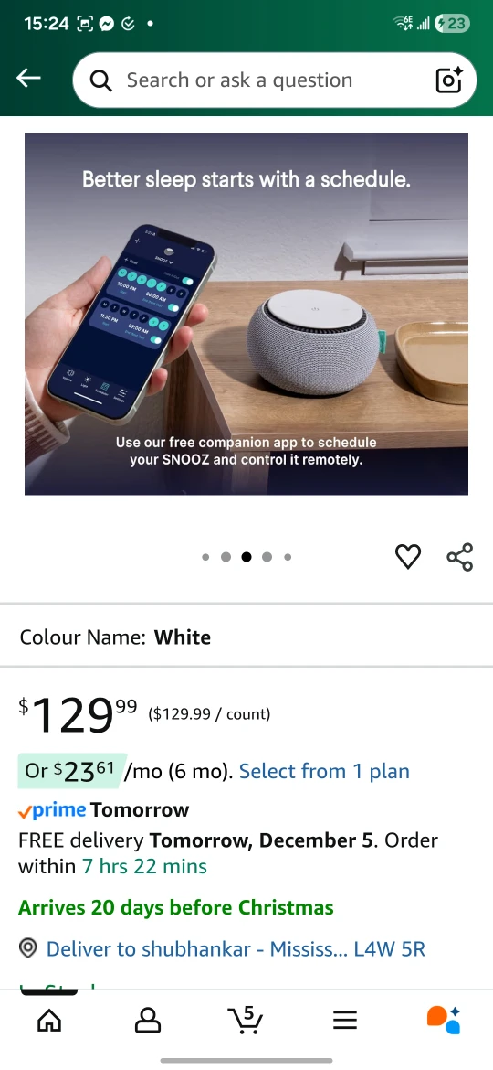 SNOOZ White Noise Machine - Cloud (black) - photo 5