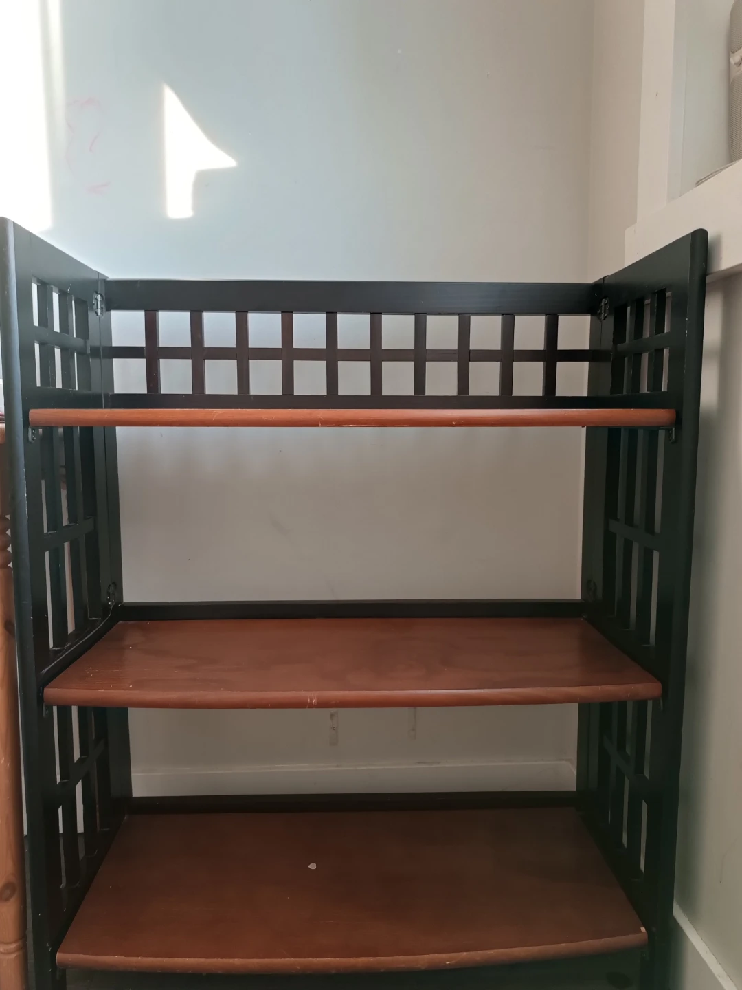 Foldable Wooden Shelf - Black and Brown