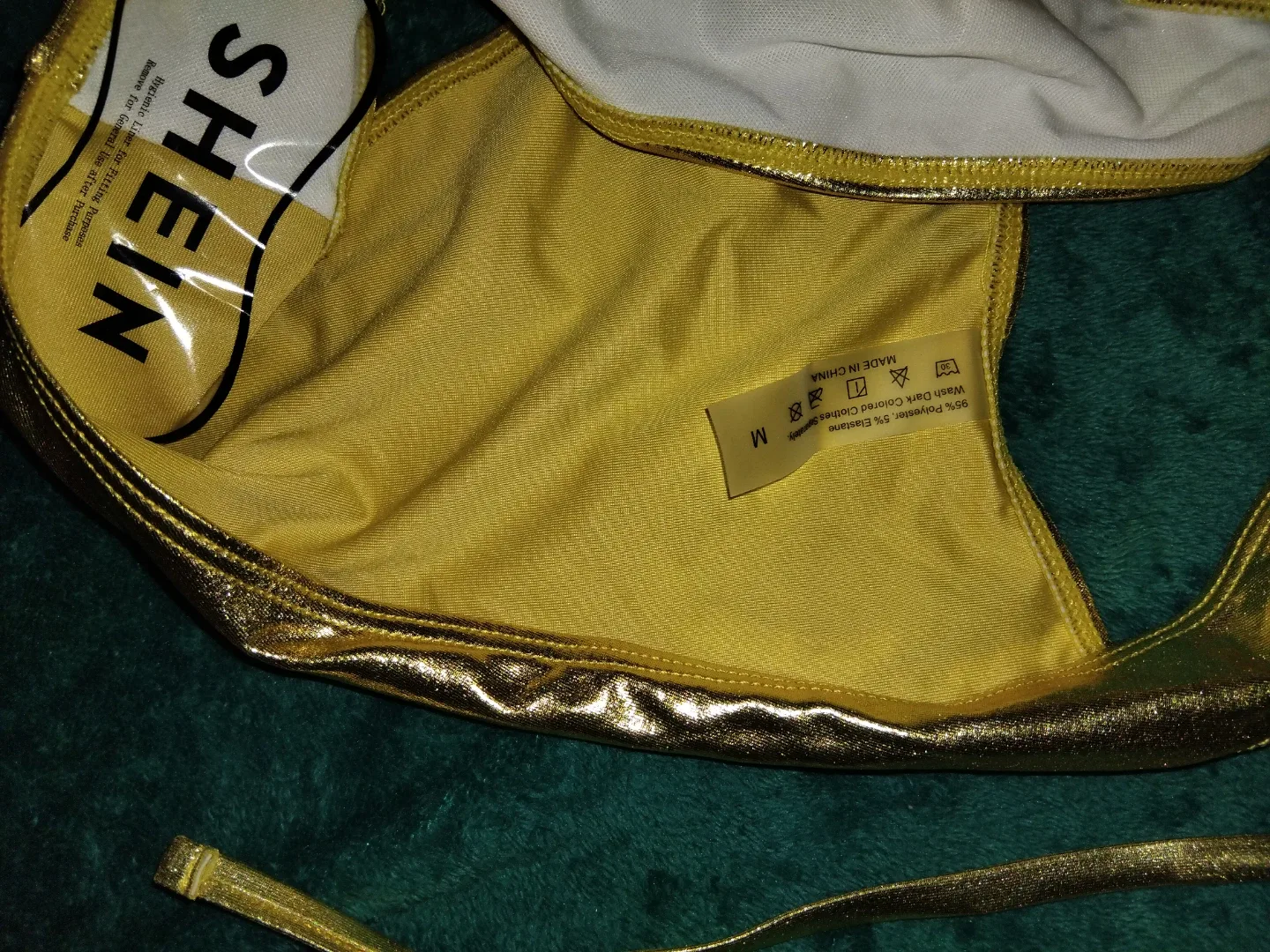 SHEIN Gold Swimsuit - Size M