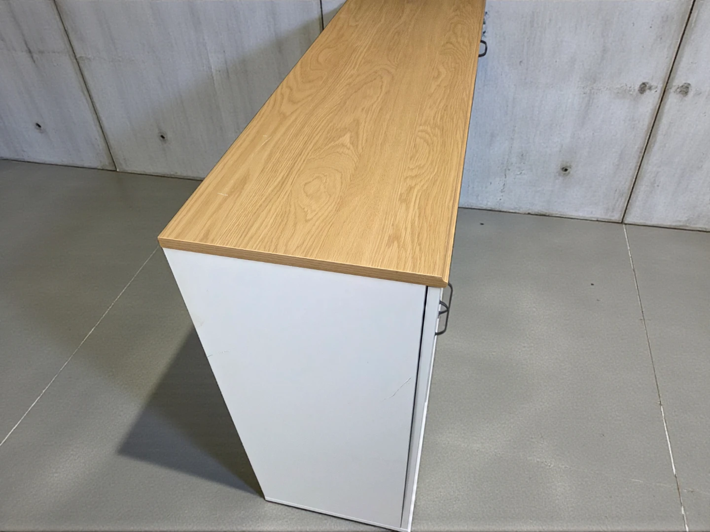 White Cabinet with Wood Top - photo 2