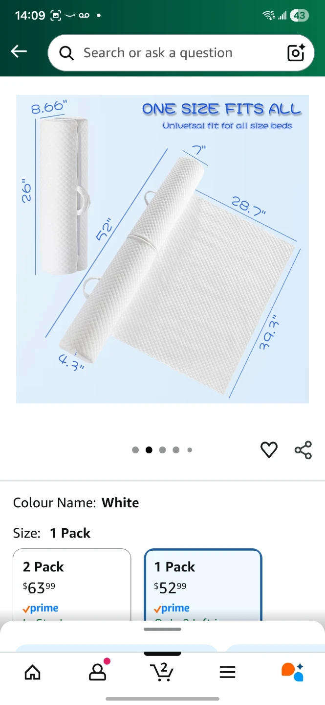 YIHATA Bed Rail - White, 1 Pack - photo 3