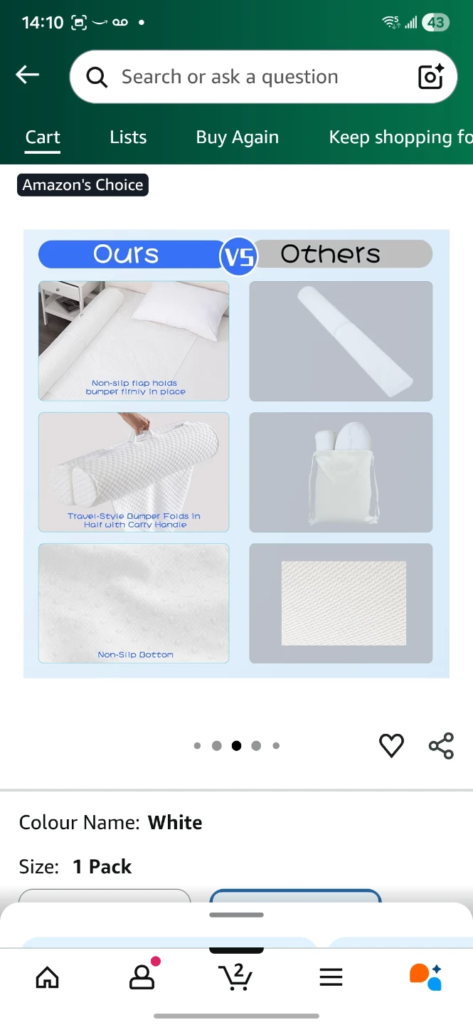 YIHATA Bed Rail - White, 1 Pack - photo 4