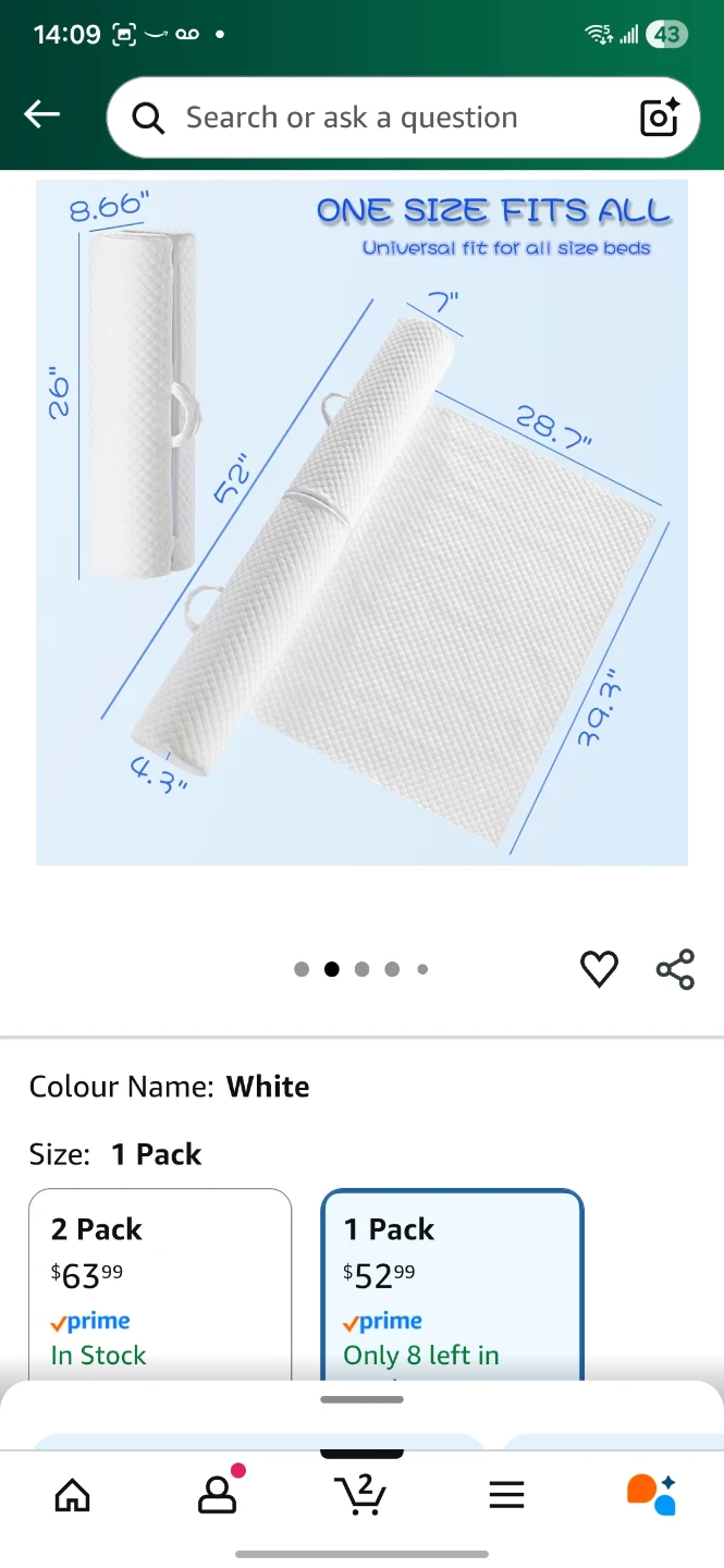 YIHATA Bed Rail - White, 1 Pack - photo 5