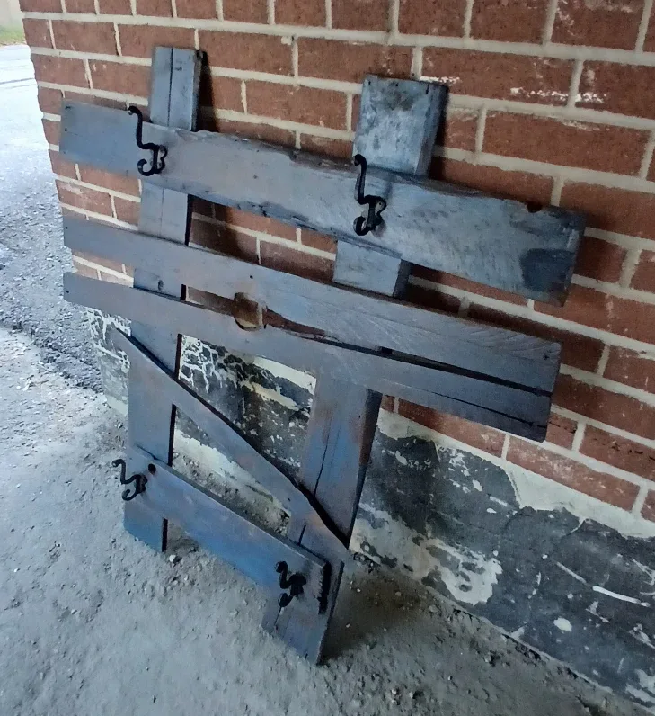 Rustic Wooden Coat Rack with Hooks