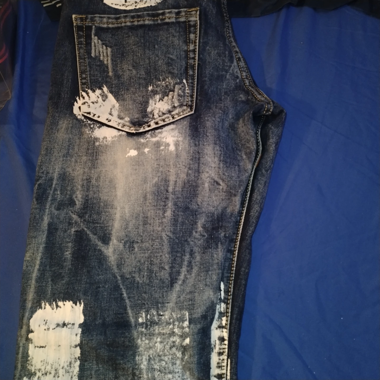 Blue Denim Jeans with Patches - photo 3