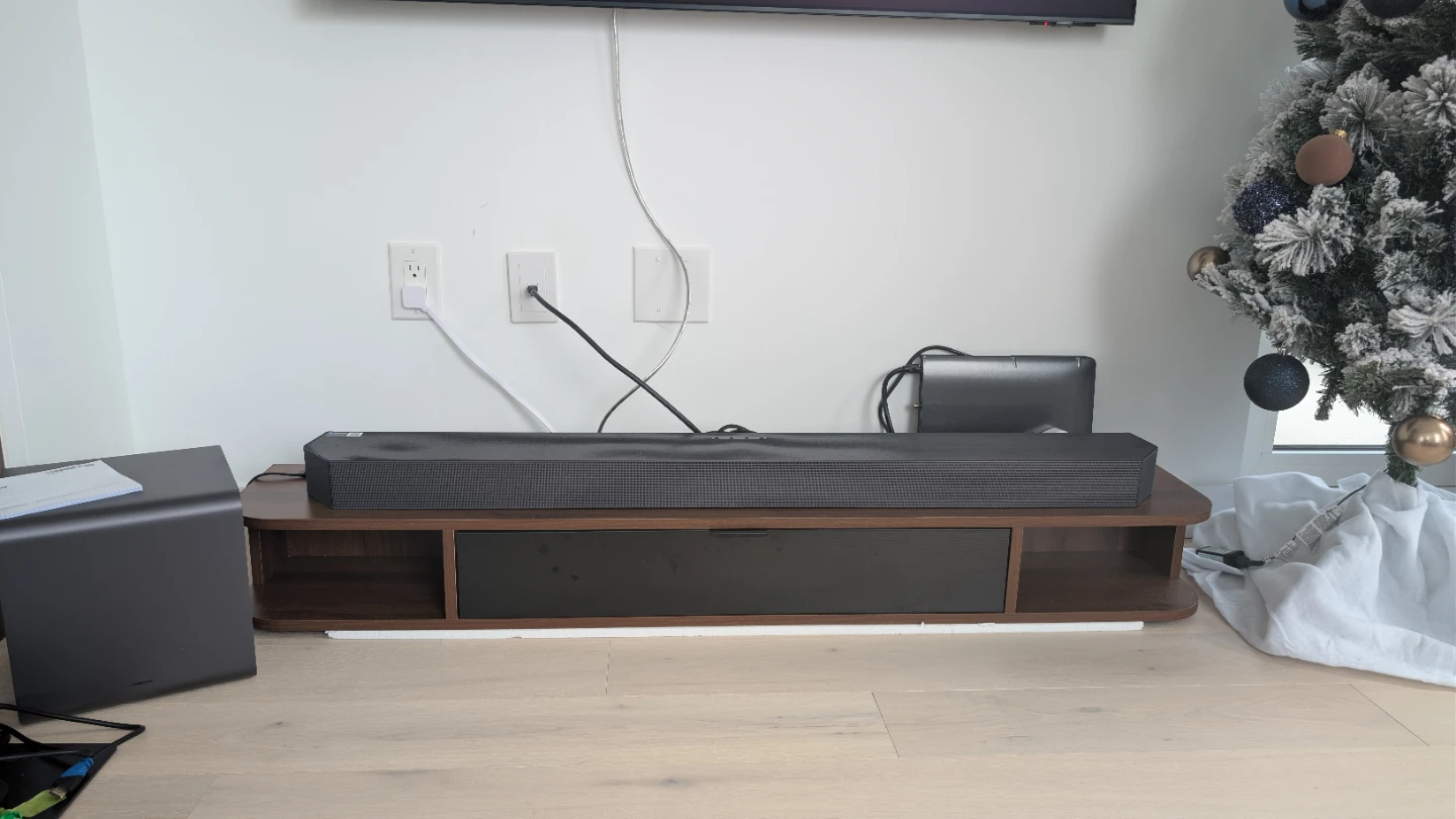 55" Floating TV Stand for TVs up to 60 Inch walnut color - photo 2