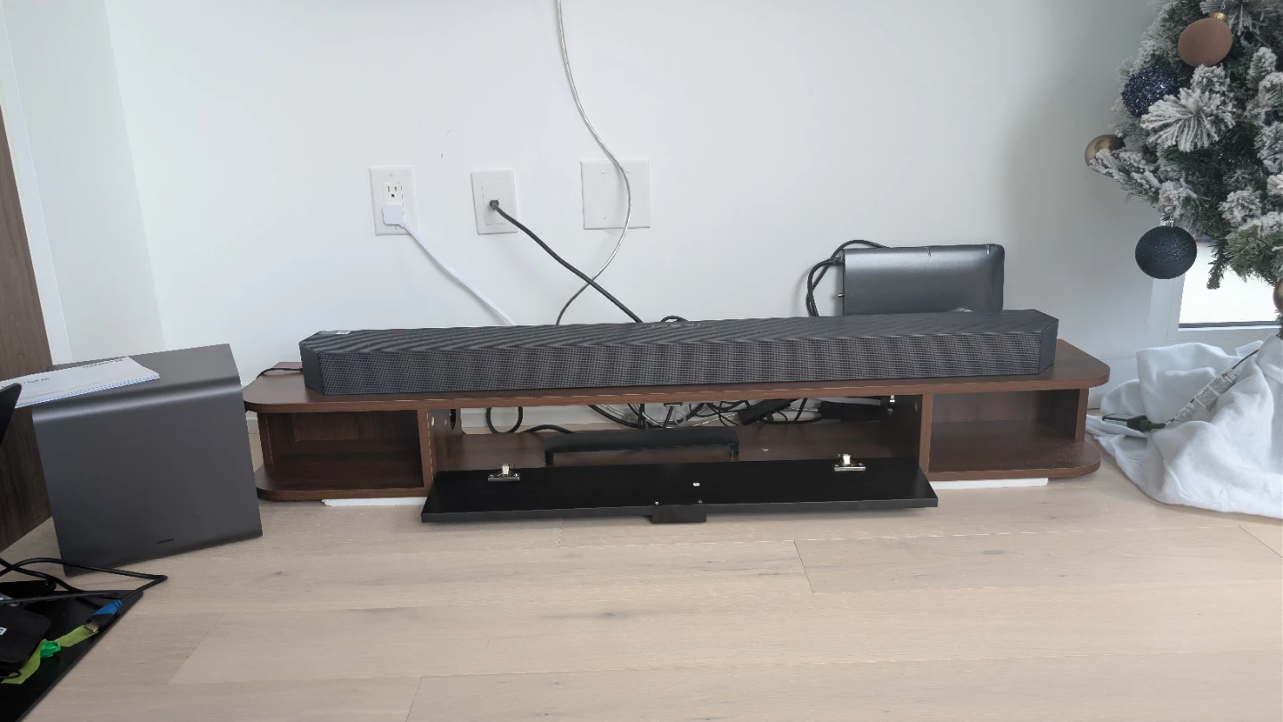 55" Floating TV Stand for TVs up to 60 Inch walnut color - photo 4