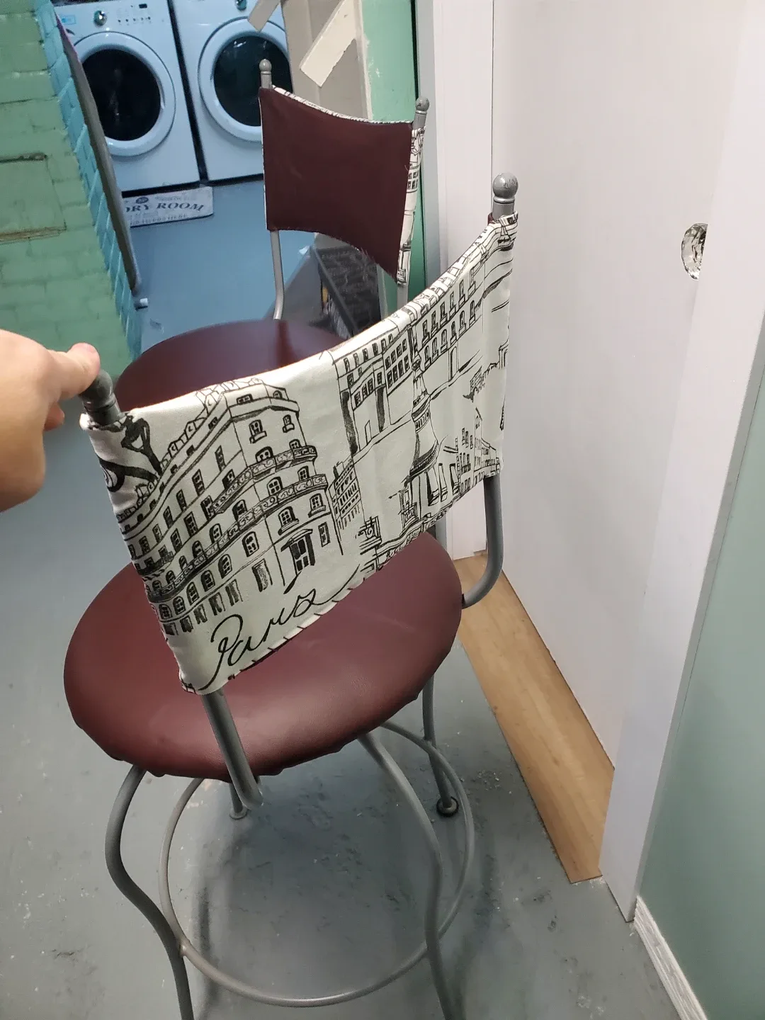 Set of 2 Burgundy Swivel Bar Stools image indicator(3)