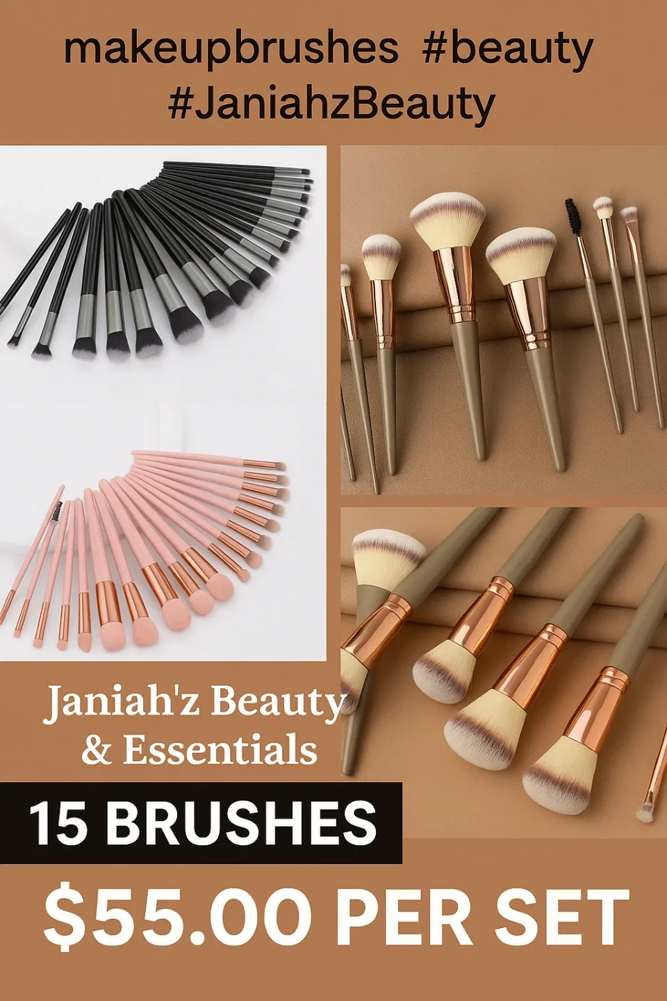 Janiahz Beauty 15-Piece Makeup Brush Set image indicator(2)