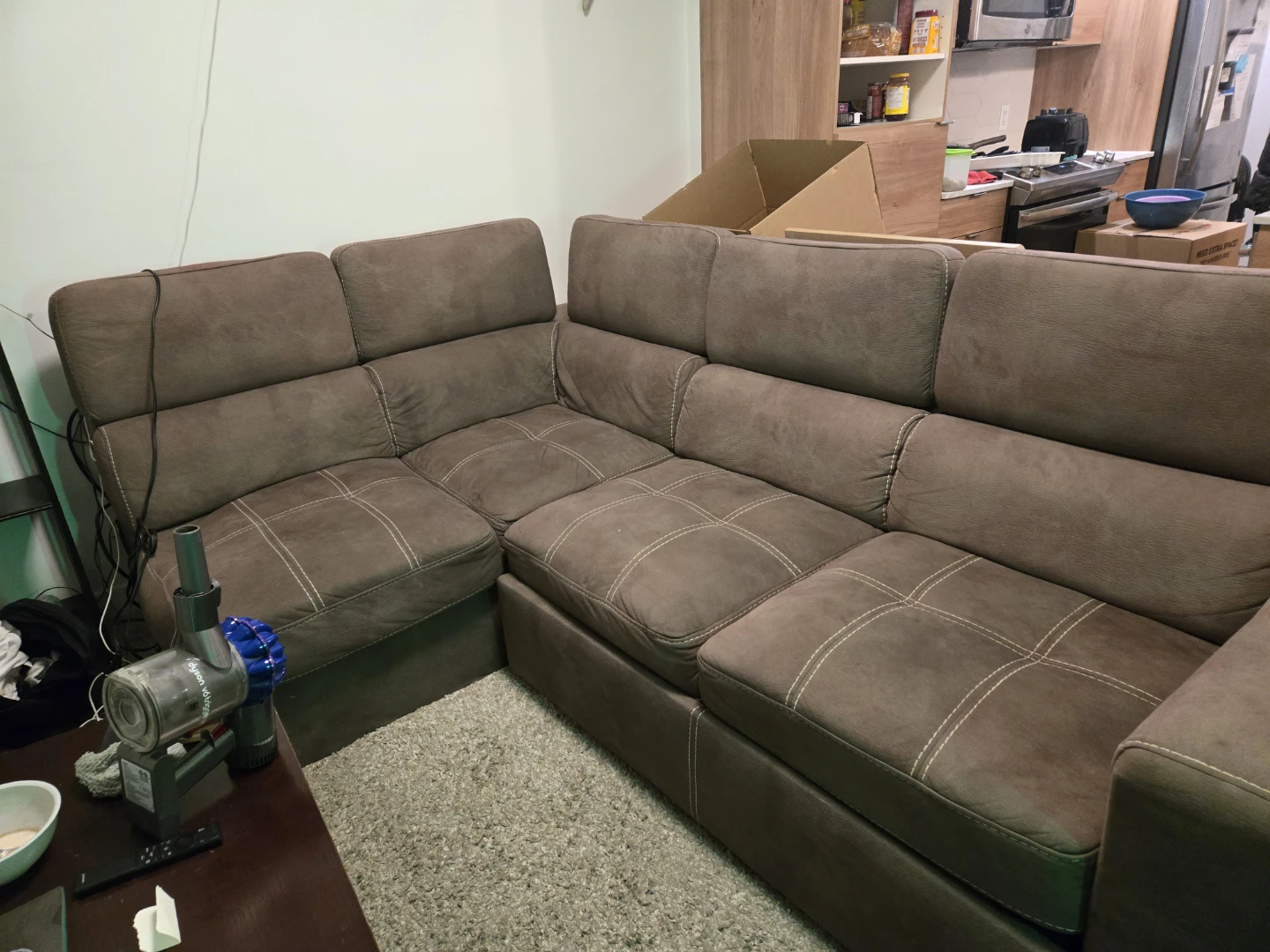 Brown Sectional Sofa - photo 3