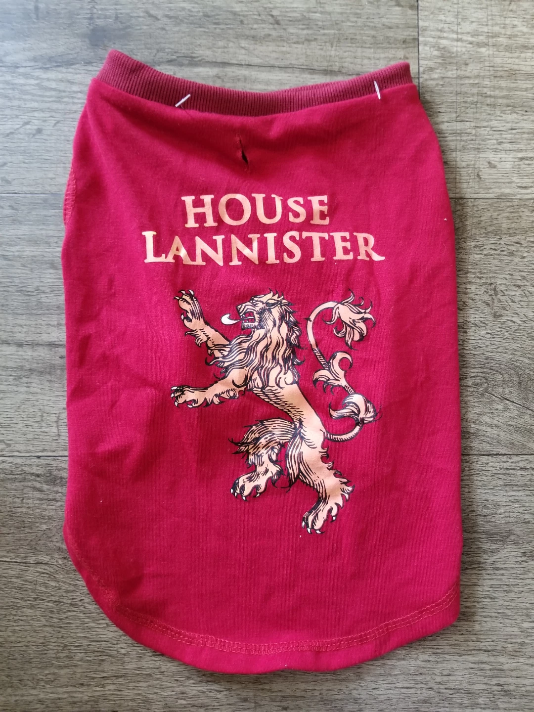 Game of Thrones Dog T-Shirt - House Lannister, Size S