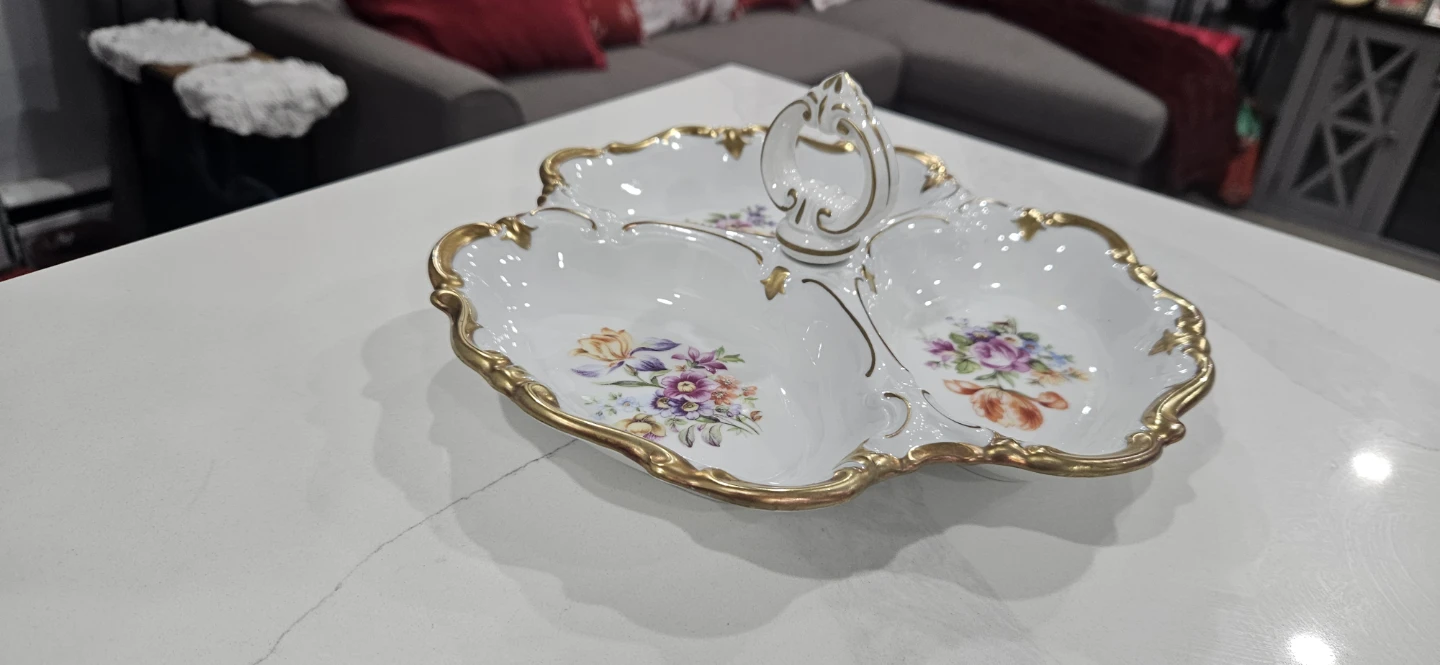 Reichenbach Fine China 3 section Floral serving dish - photo 4