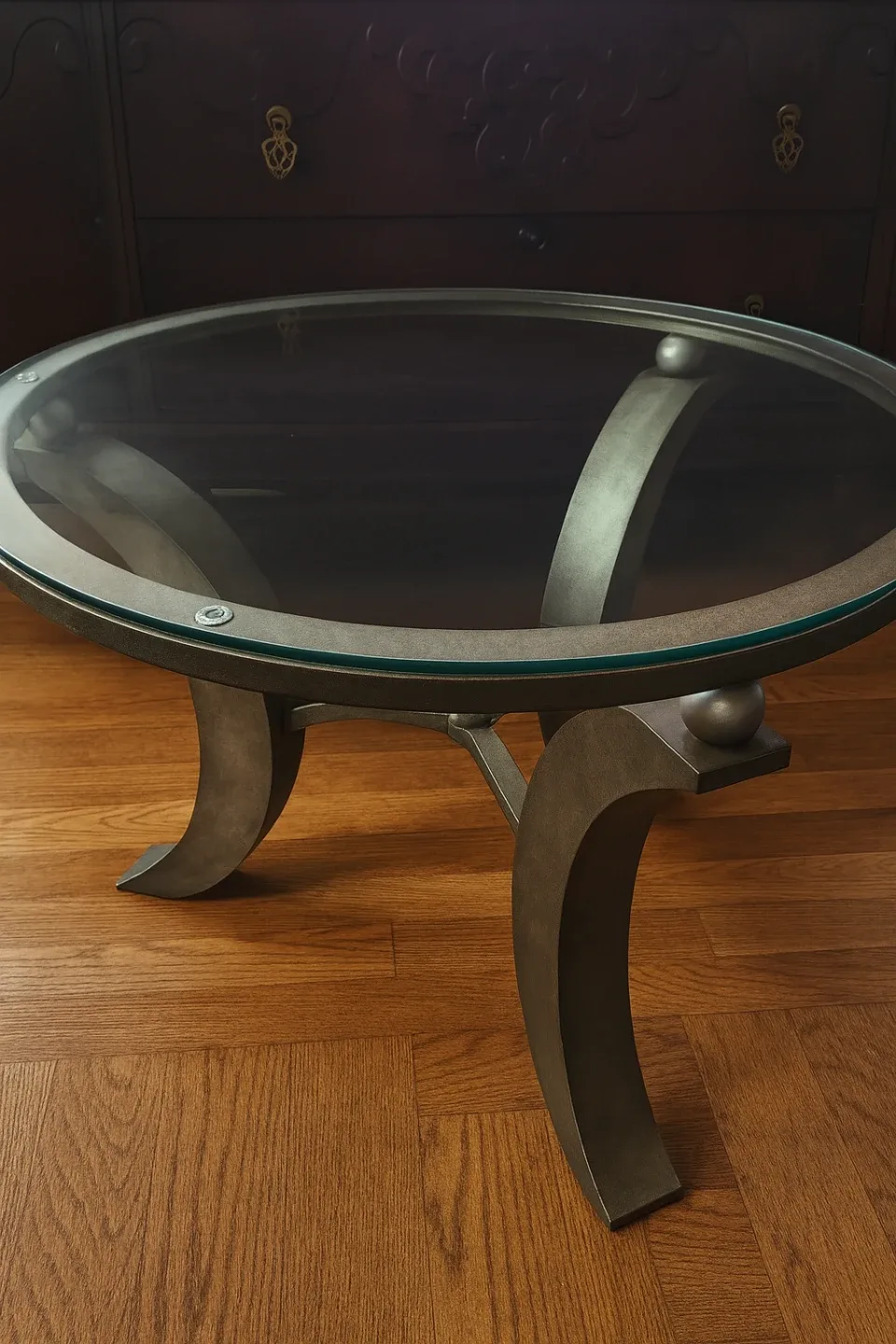 Round Glass Top Coffee Table