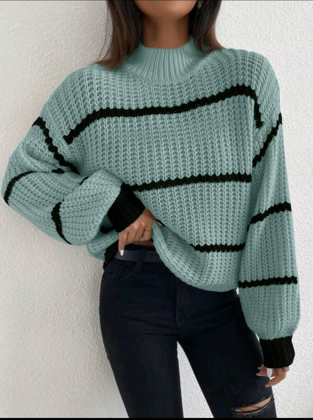 Striped Knit Sweater - Size Medium