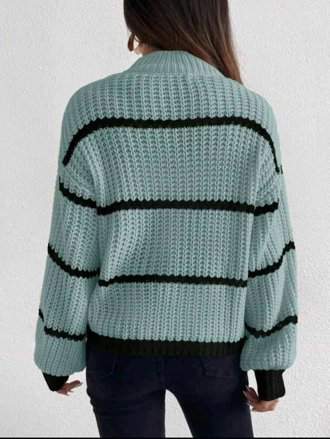Striped Knit Sweater - Size Medium - photo 2