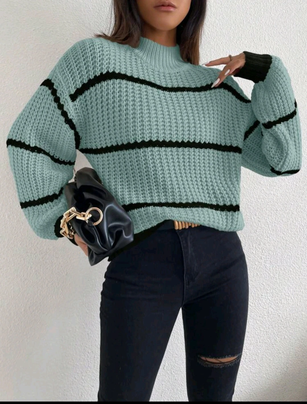 Striped Knit Sweater - Size Medium - photo 3
