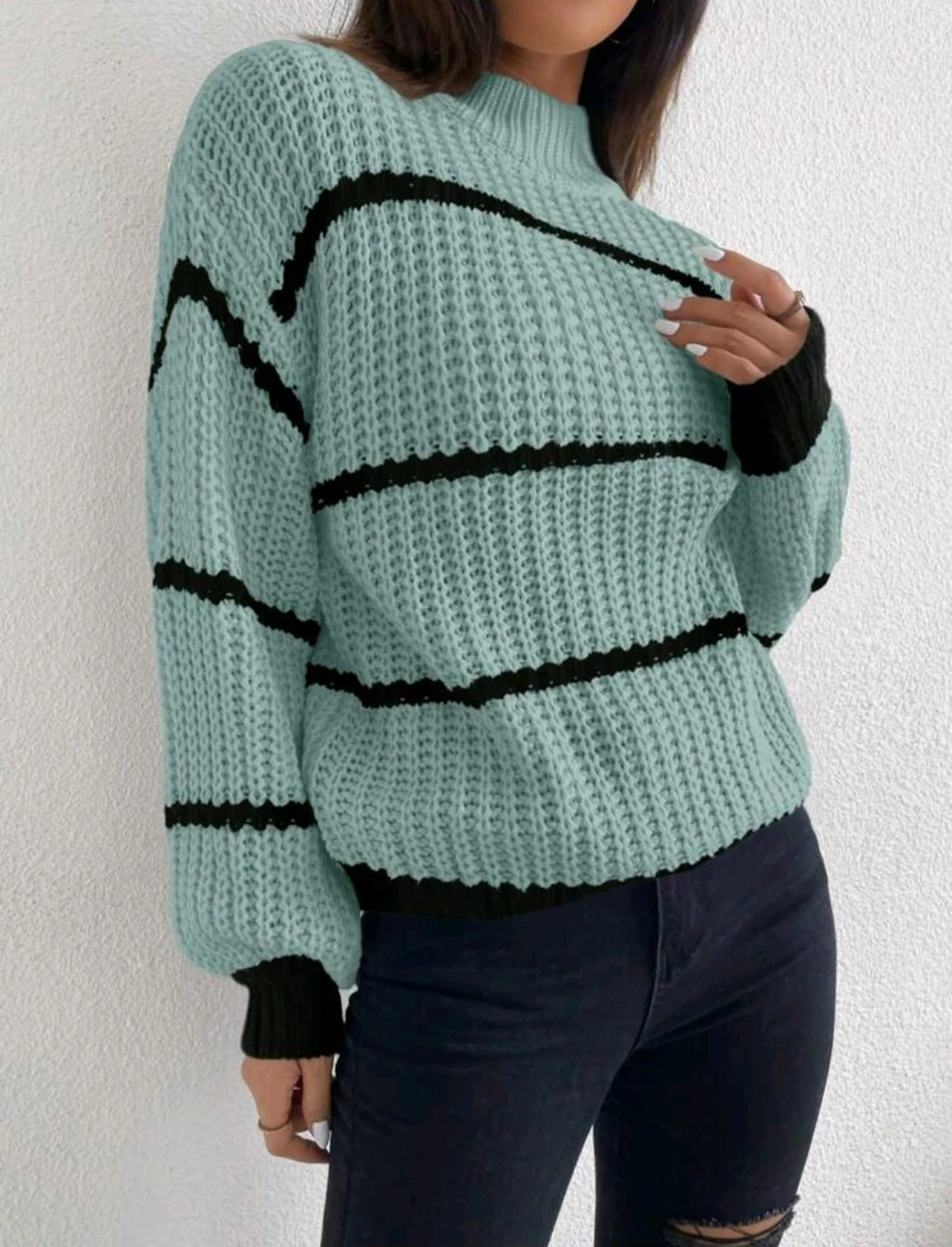 Striped Knit Sweater - Size Medium - photo 5