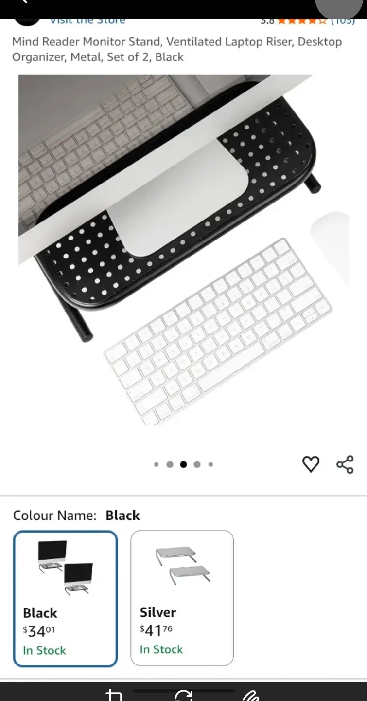 Mind Reader Black Monitor/Laptop Stand #Cleanout image indicator(2)