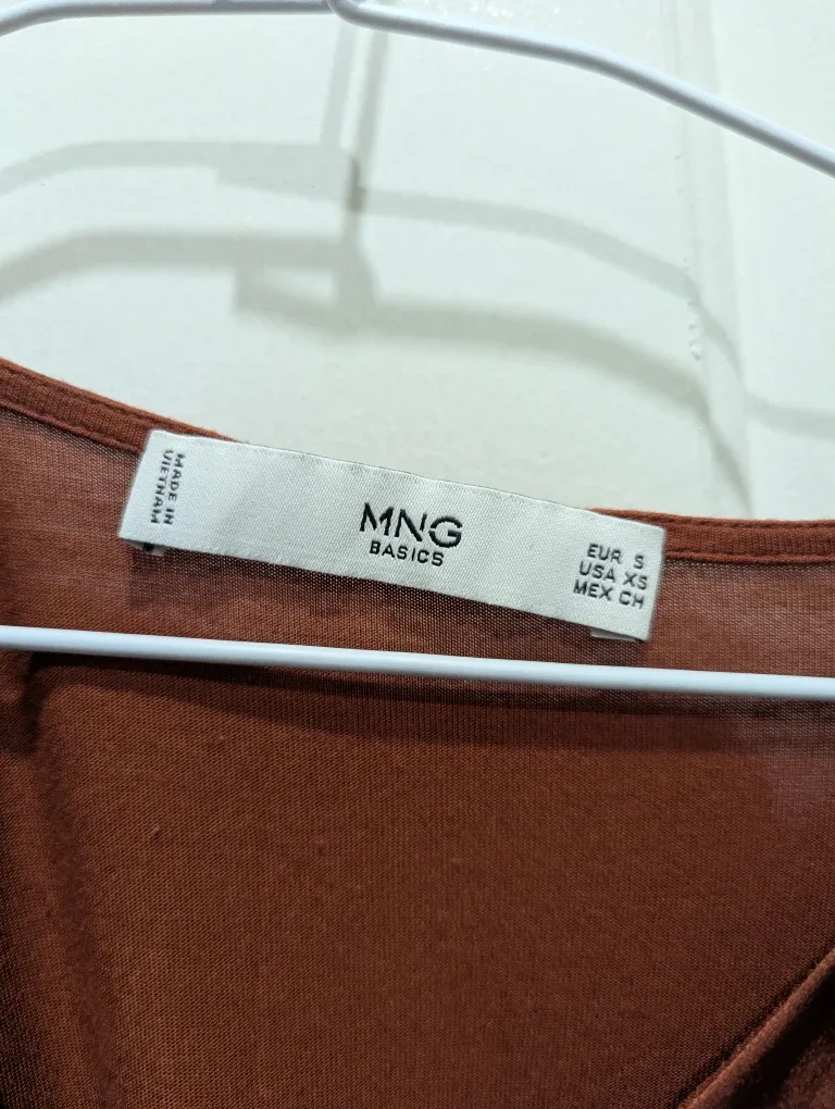Mango Brown Long Sleeve Top - Size XS image indicator(2)