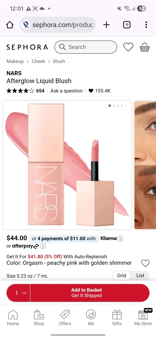 NARS Afterglow Liquid Blush - Dolce Vita