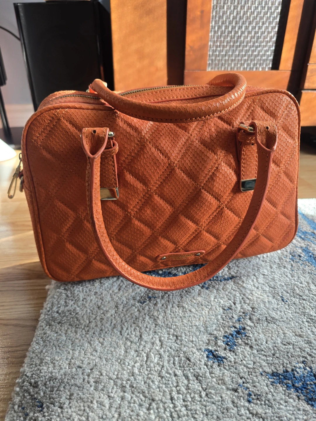 Jack French London Orange Quilted Handbag