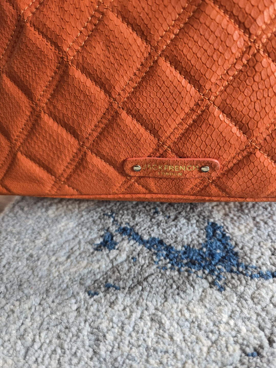 Jack French London Orange Quilted Handbag - photo 3