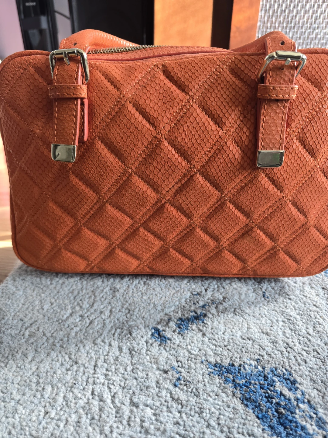 Jack French London Orange Quilted Handbag - photo 4