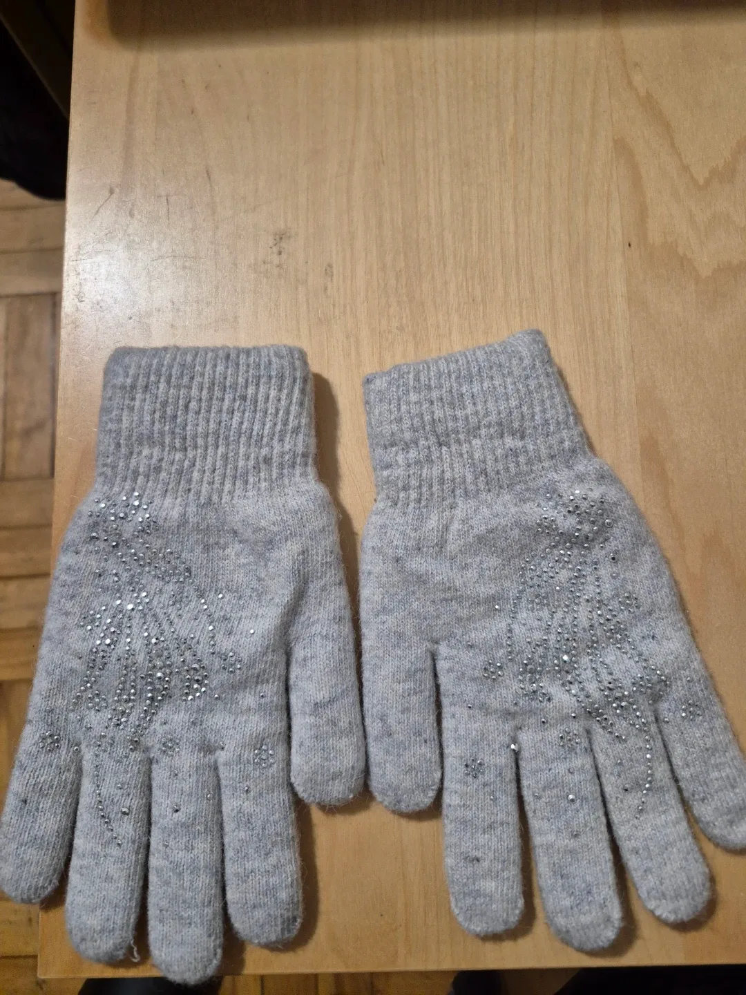 LN)Grey Winter Gloves Snowflake design