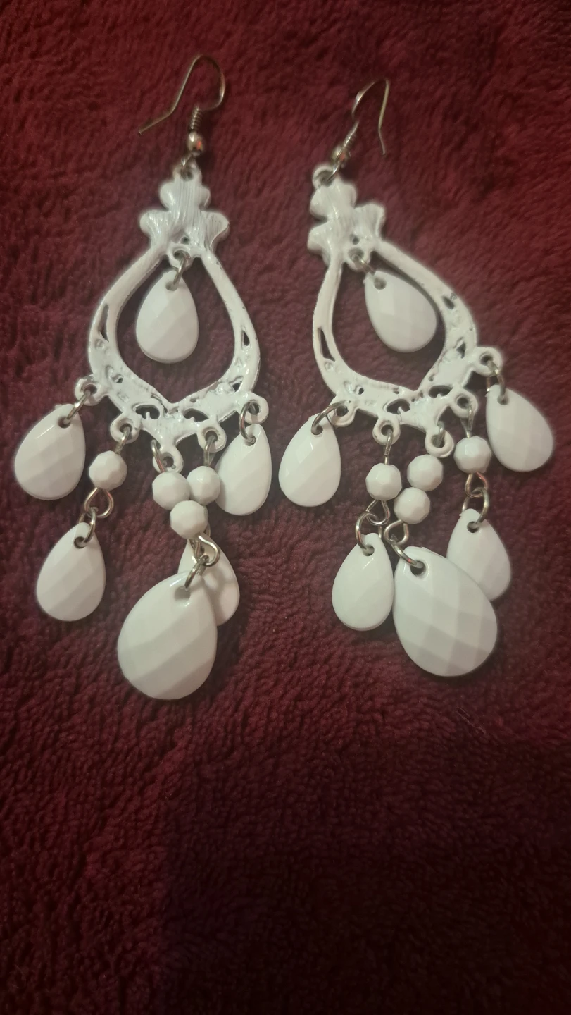 White Dangle Earrings