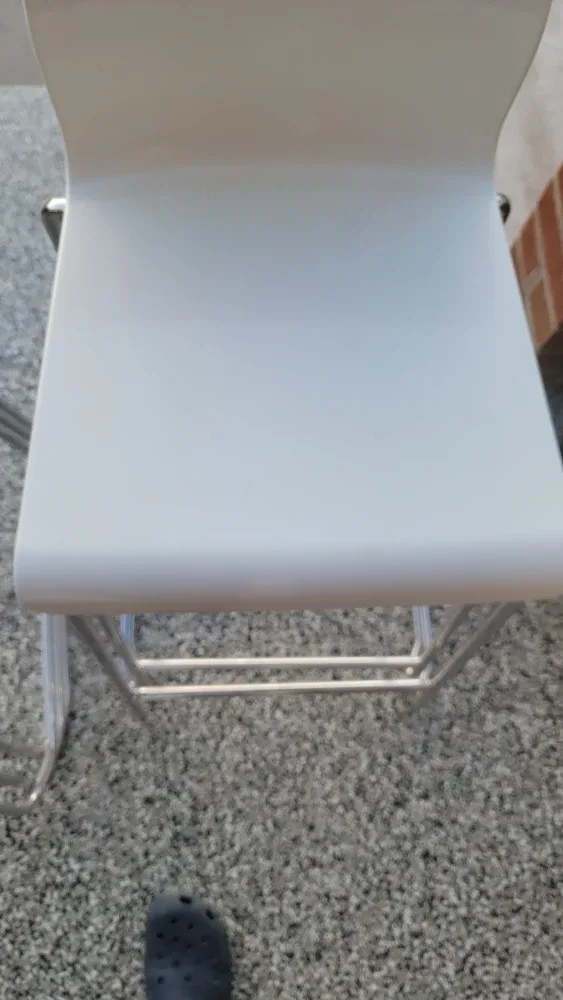 White Bar Stools with Chrome Legs set of 4 image indicator(5)