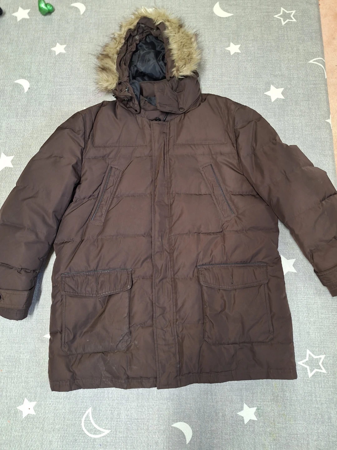 Brown Puffer Jacket with Hood