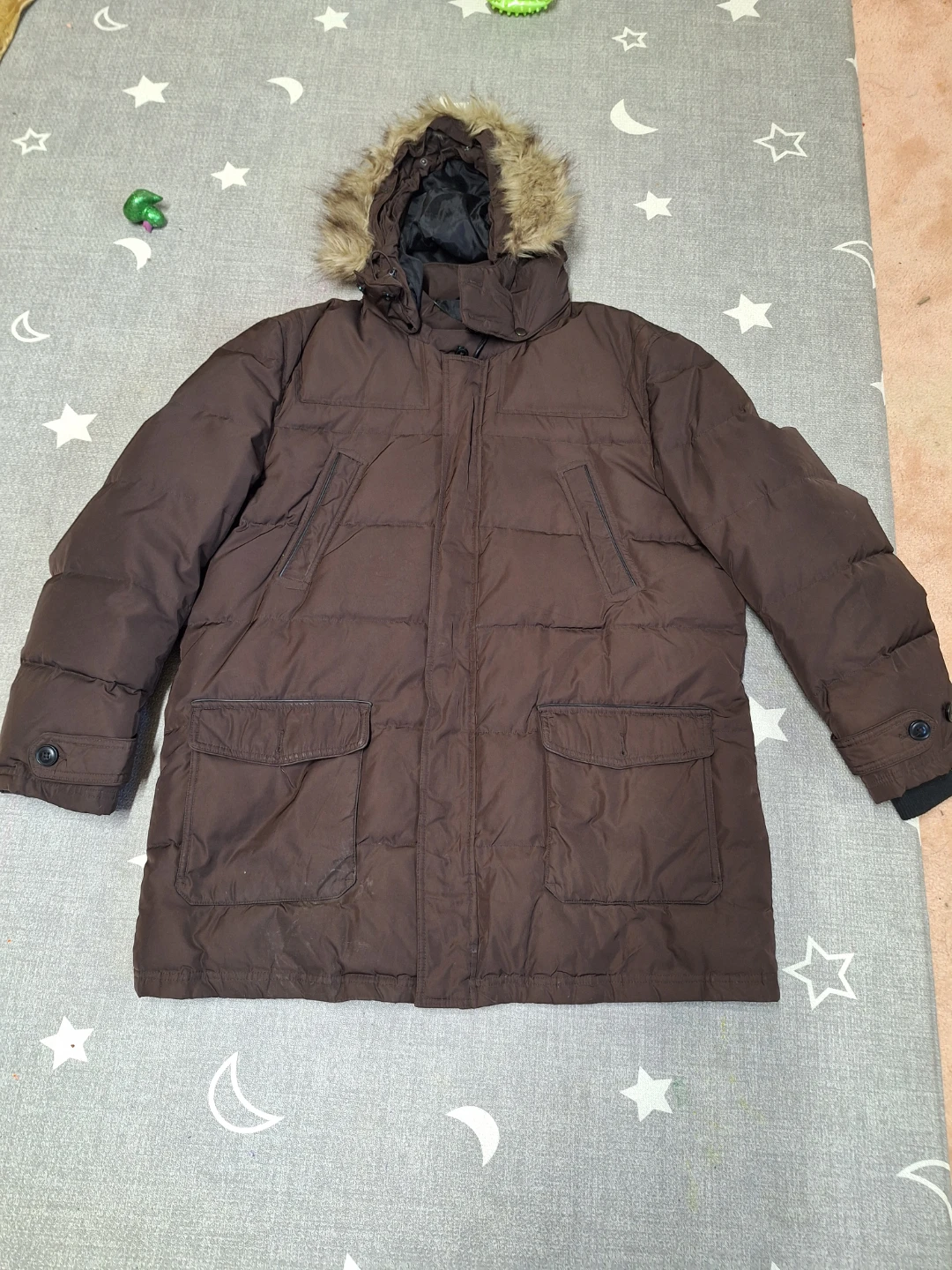 Brown Puffer Jacket with Hood - photo 2
