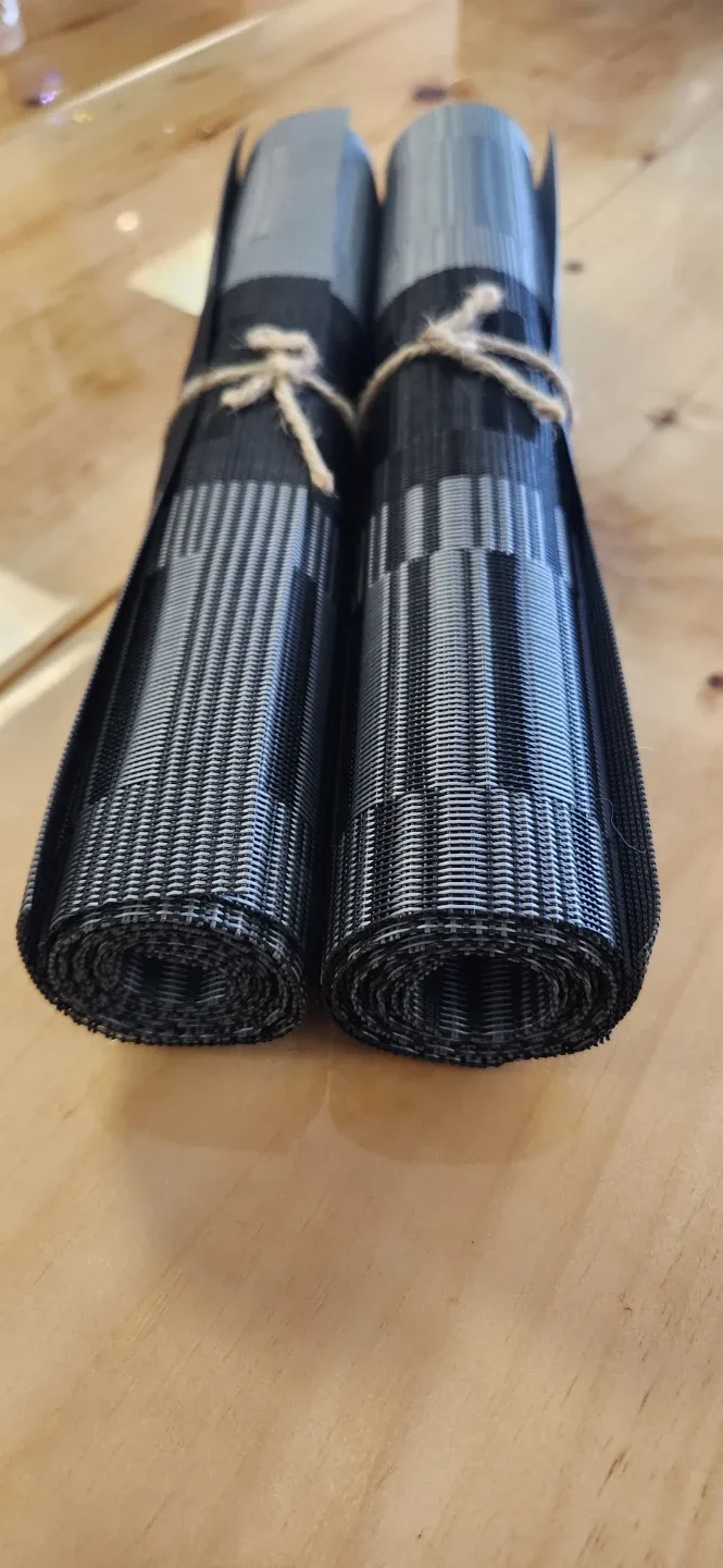 Set of 6 Black & Grey Placemats