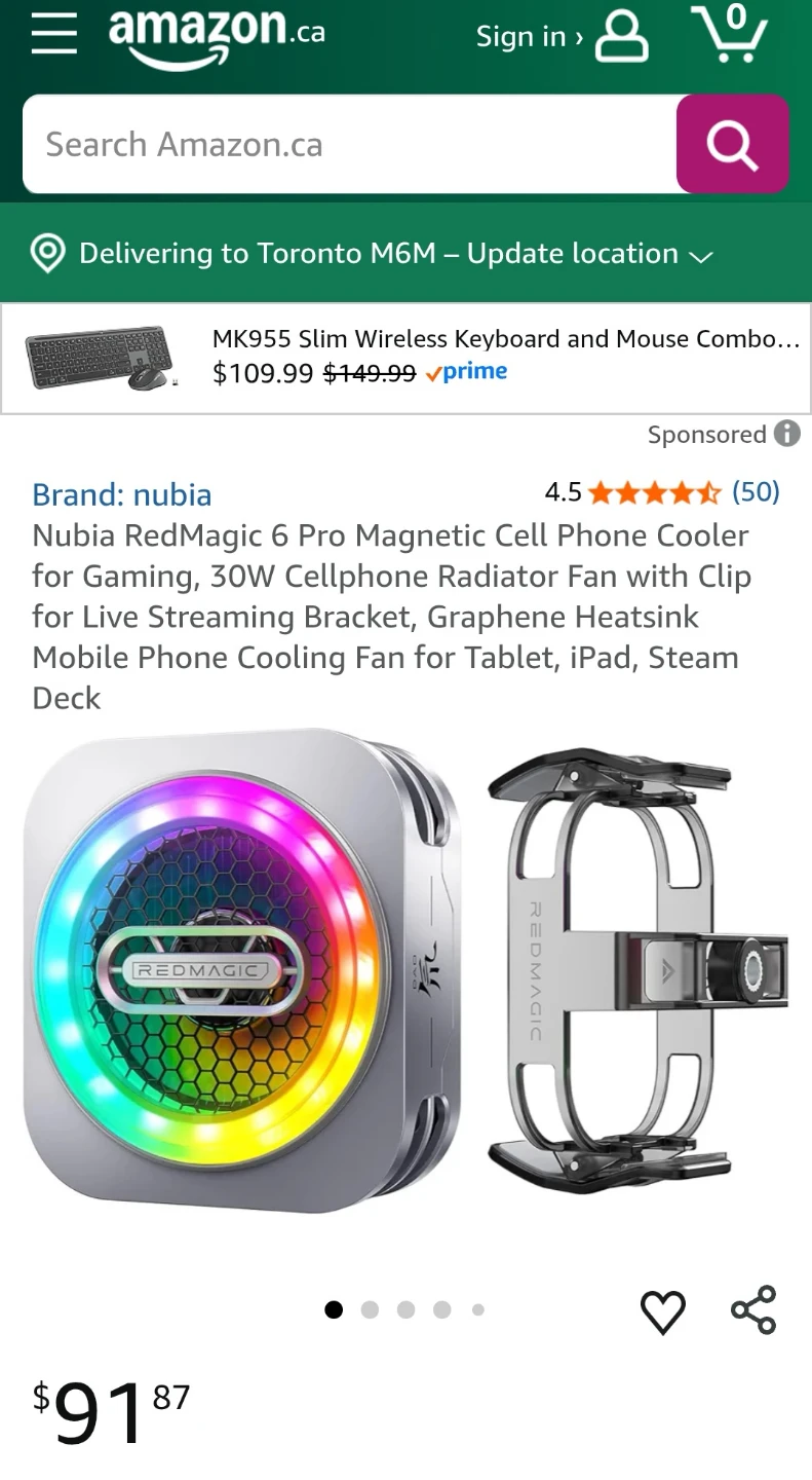 RedMagic 6 Pro Magnetic Cell Phone Cooler