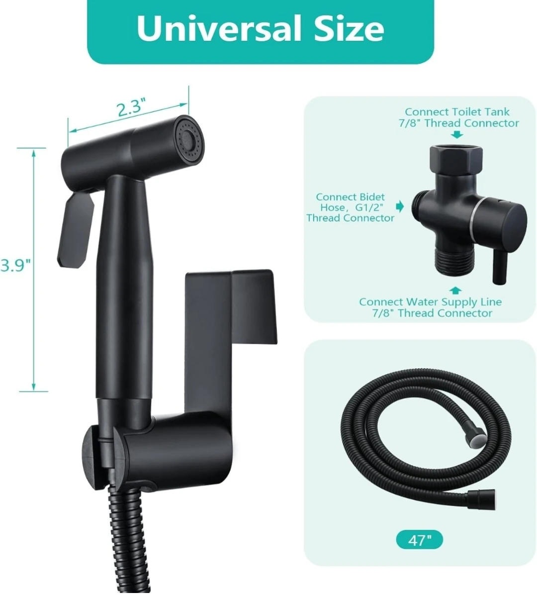BARROCK Bidet Sprayer - Matte Black - photo 2