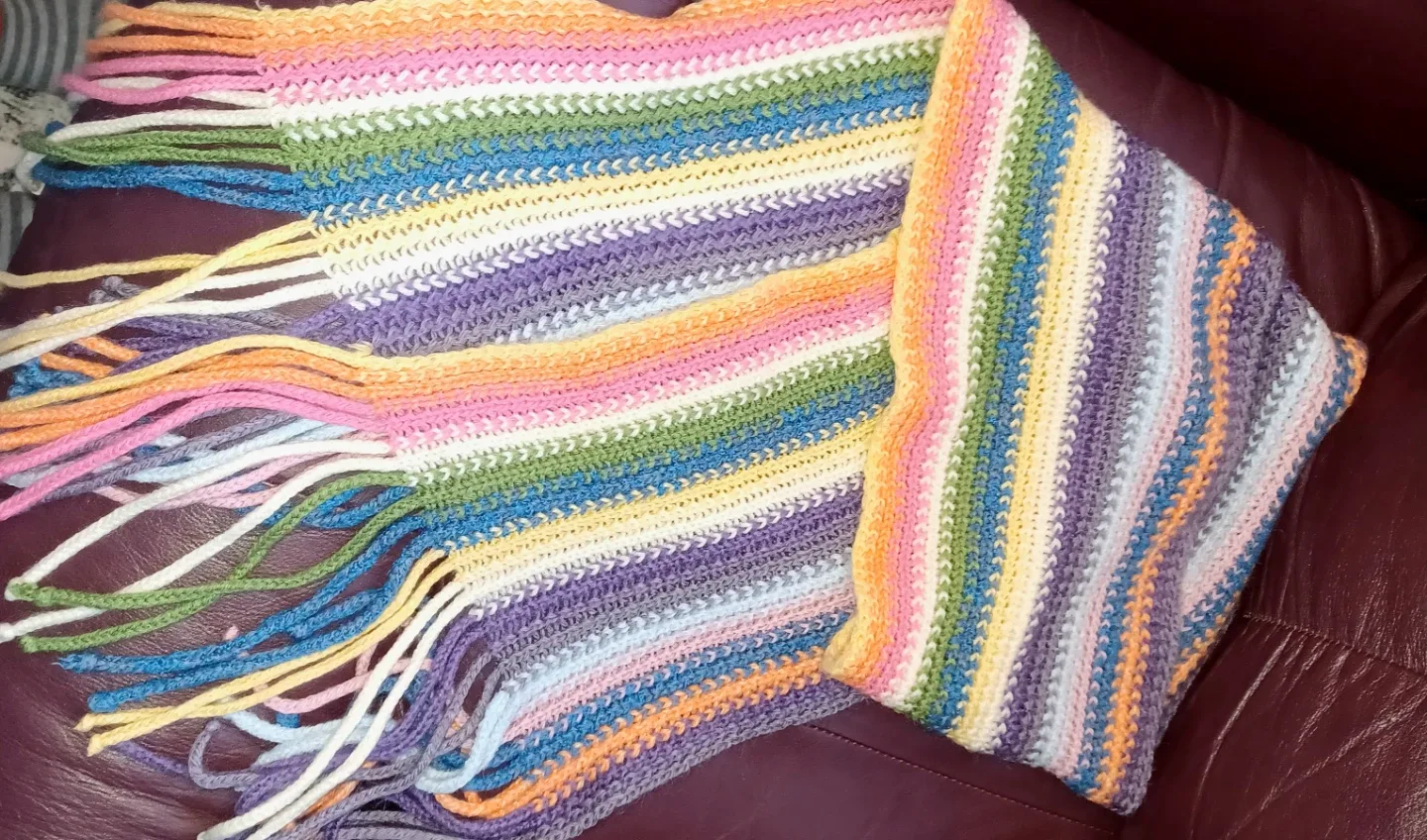 Handmade Striped colorful Crochet Scarf