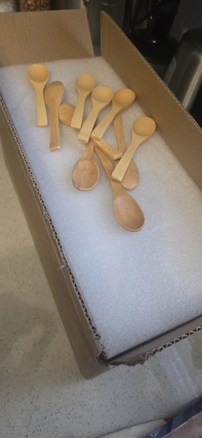 Brand new 10 glass jars for spices with bamboo lid and spoons - photo 3