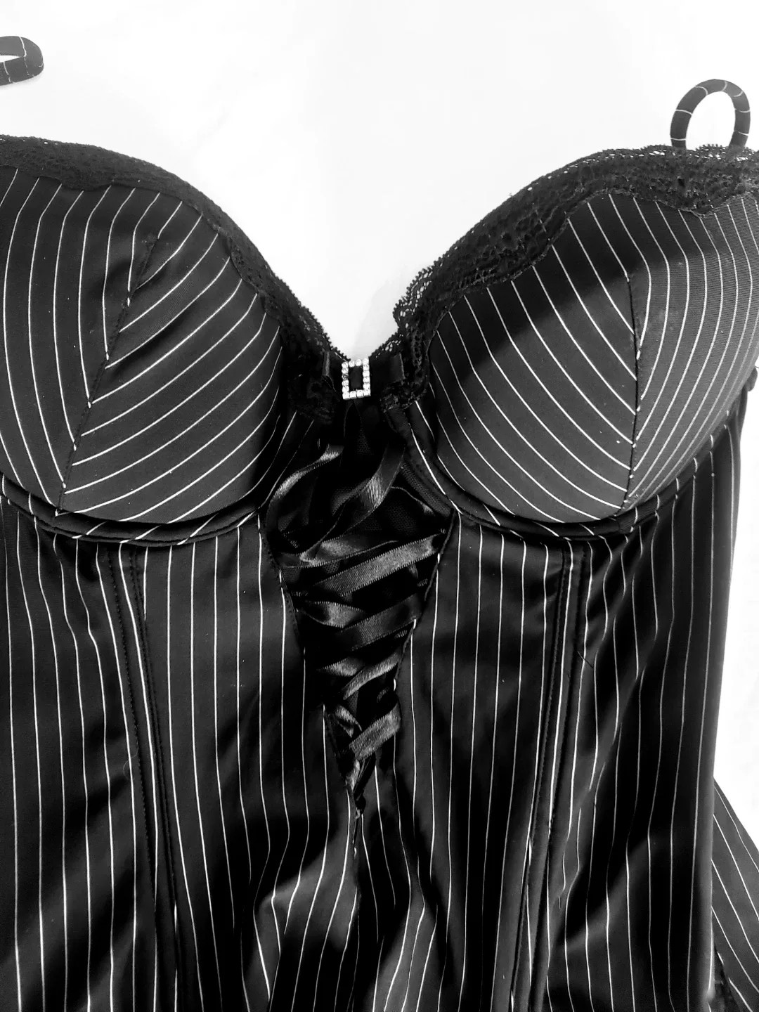 H&M Black Striped Corset - Size M